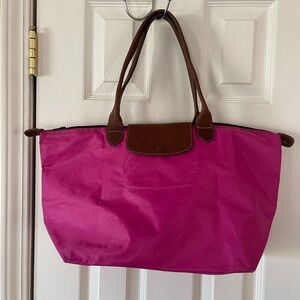 Sofft Pink Tote with Brown Leather Trim